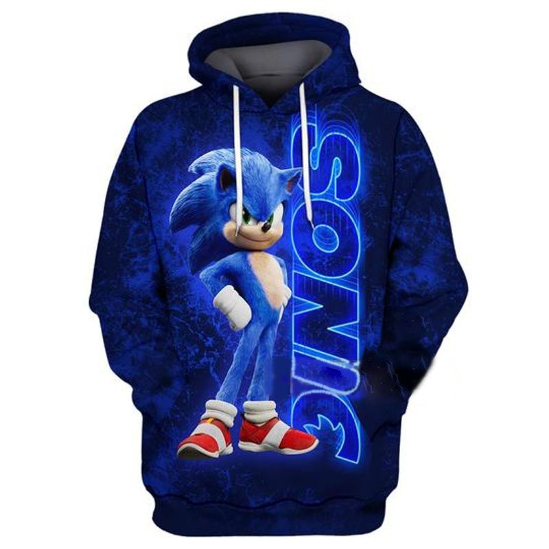 Sonic The Hedgehog Over Print 3d Zip Hoodie