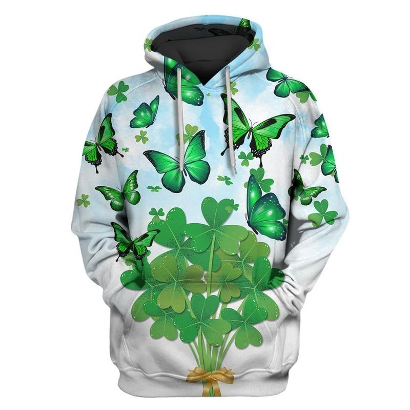 St Patricks Day Funny With Butterfly Over Print 3d Zip Hoodie