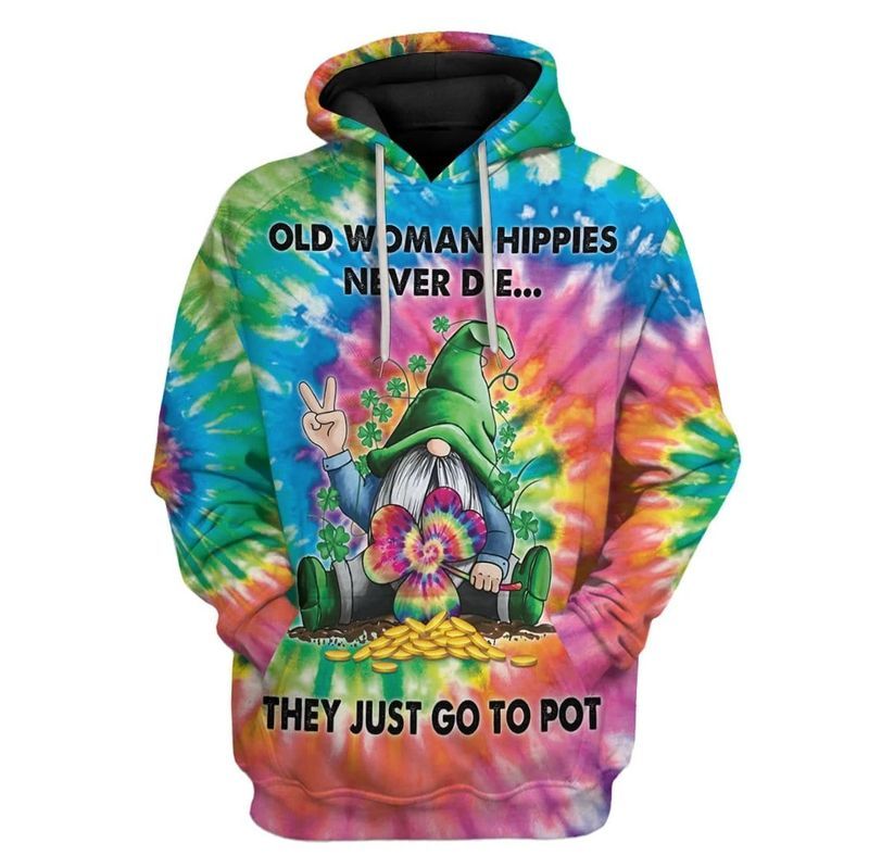 St Patricks Day Old Woman Never Die Over Print 3d Zip Hoodie