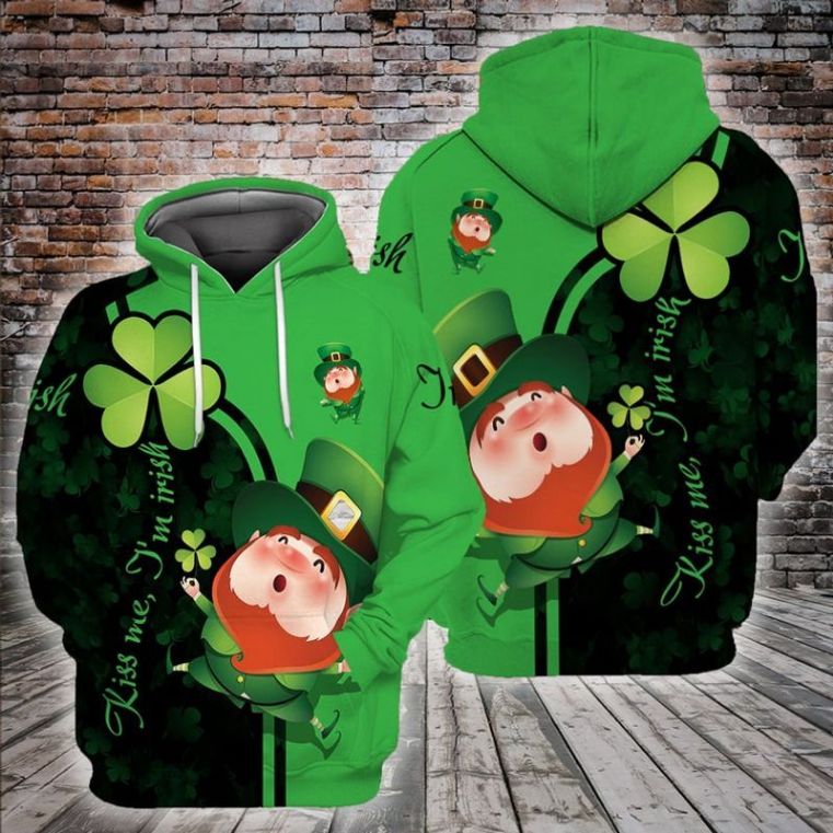 St Patricks Day Over Print 3d Zip 22 Hoodie