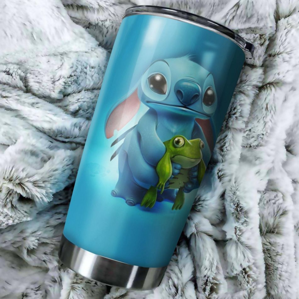 Stich And Lilo Green Frog Gift For Lover Day Travel Tumbler
