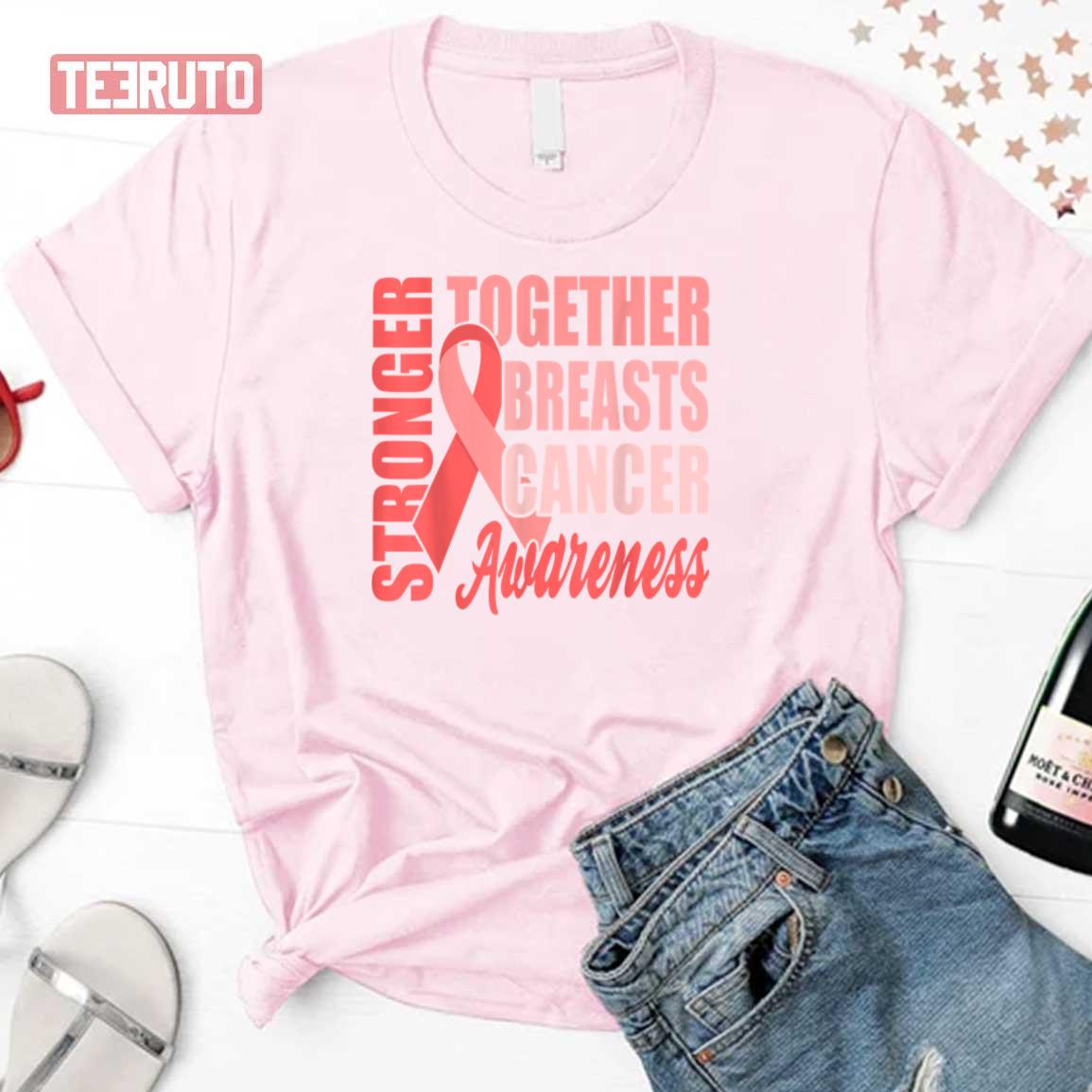 Strong Together World Cancer Day Pink Ribbon Chemothera Unisex T-Shirt