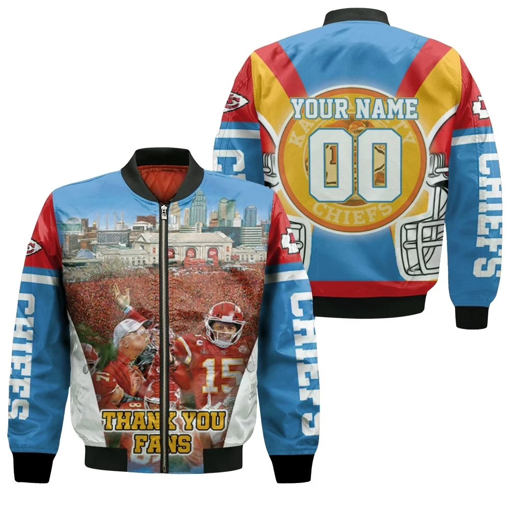 Super Bowl 2021 Kansas City Chiefs Afc West Division Thank You Fans Personalized Bomber Jacket