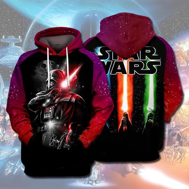 Sw Dark Lord D.Vader Lightsaber All Over Print 3d Zip Hoodie