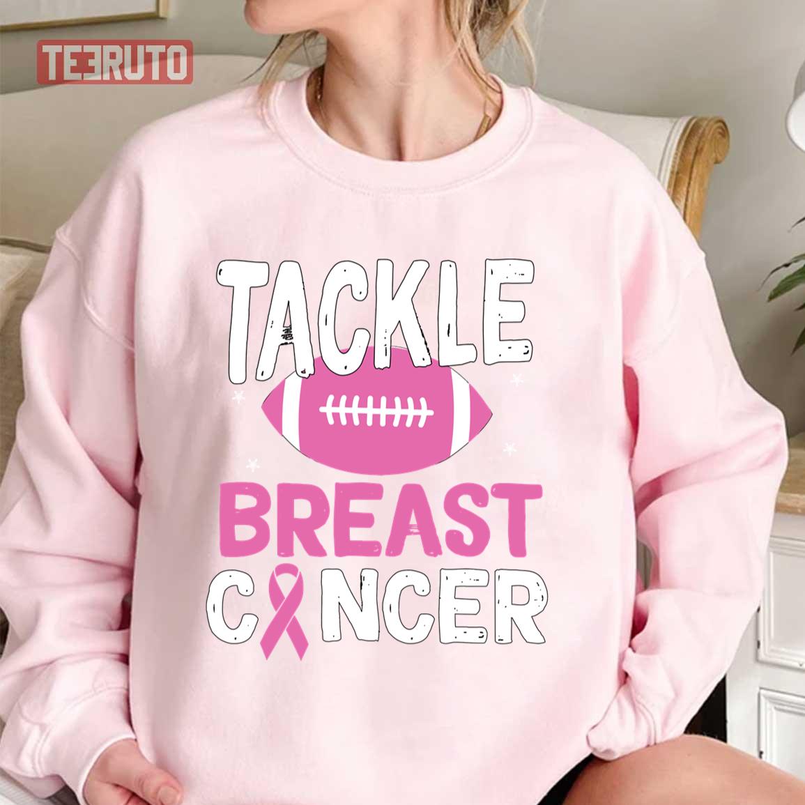 Tackle Breast Cancer Awareness Hoodie Sweatshirts 