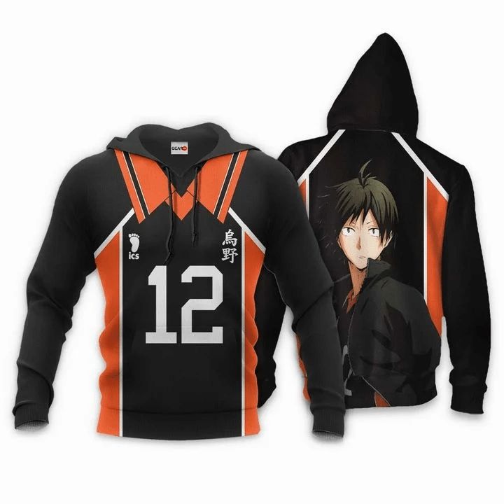 Tadashi Yamaguchi Karasuno Anime Manga Haikyuu Number 12 3d Zip Hoodie