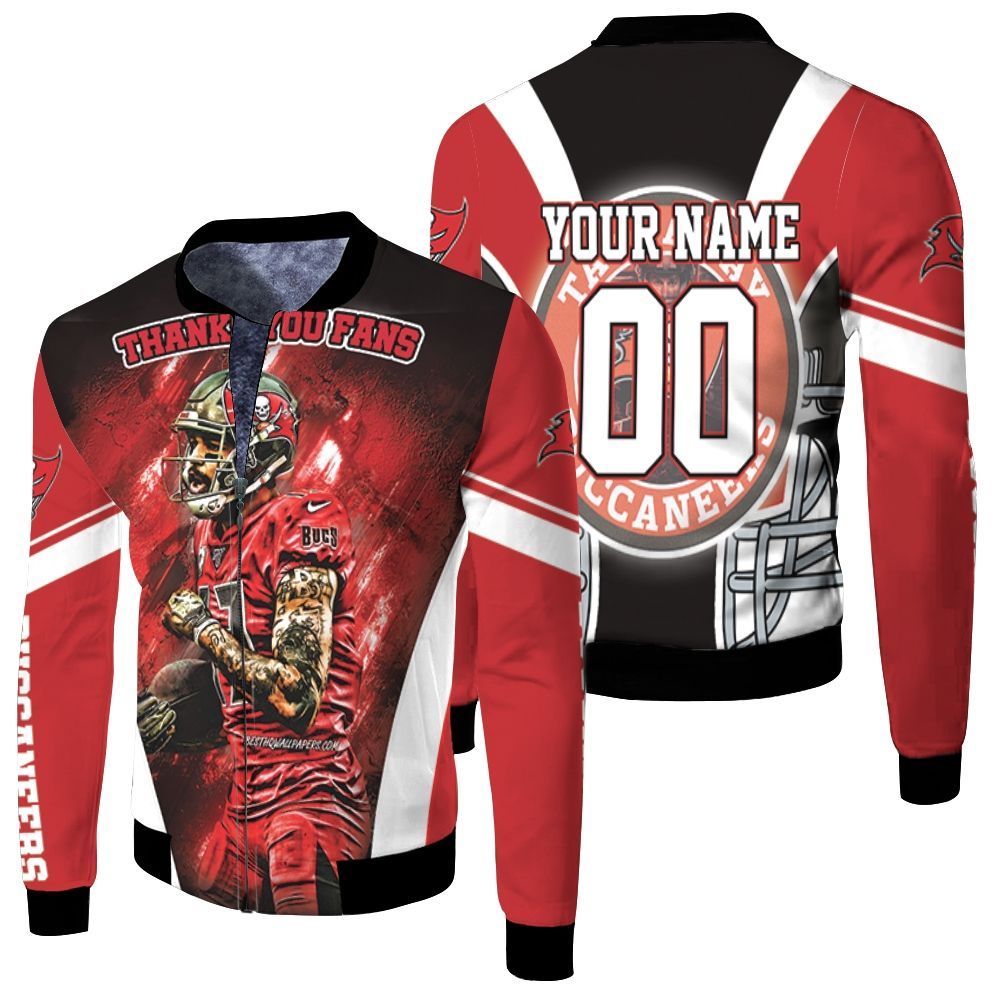 Tampa Bay Buccaneers 2021 Nfl Champs Thank You Fan Personalized Fleece Bomber Jacket