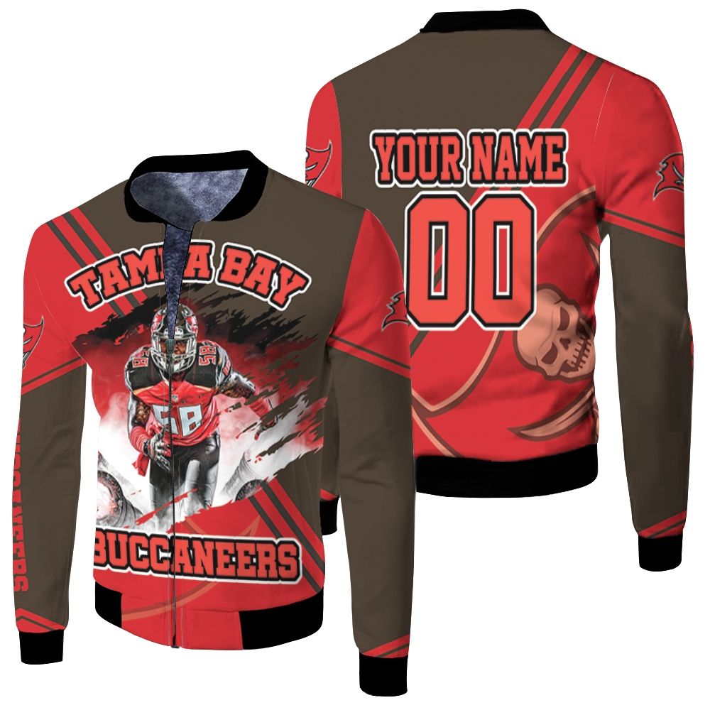 Tampa Bay Buccaneers Shaquil Barrett 58 Super Bowl Champions1 Personalized Fleece Bomber Jacket