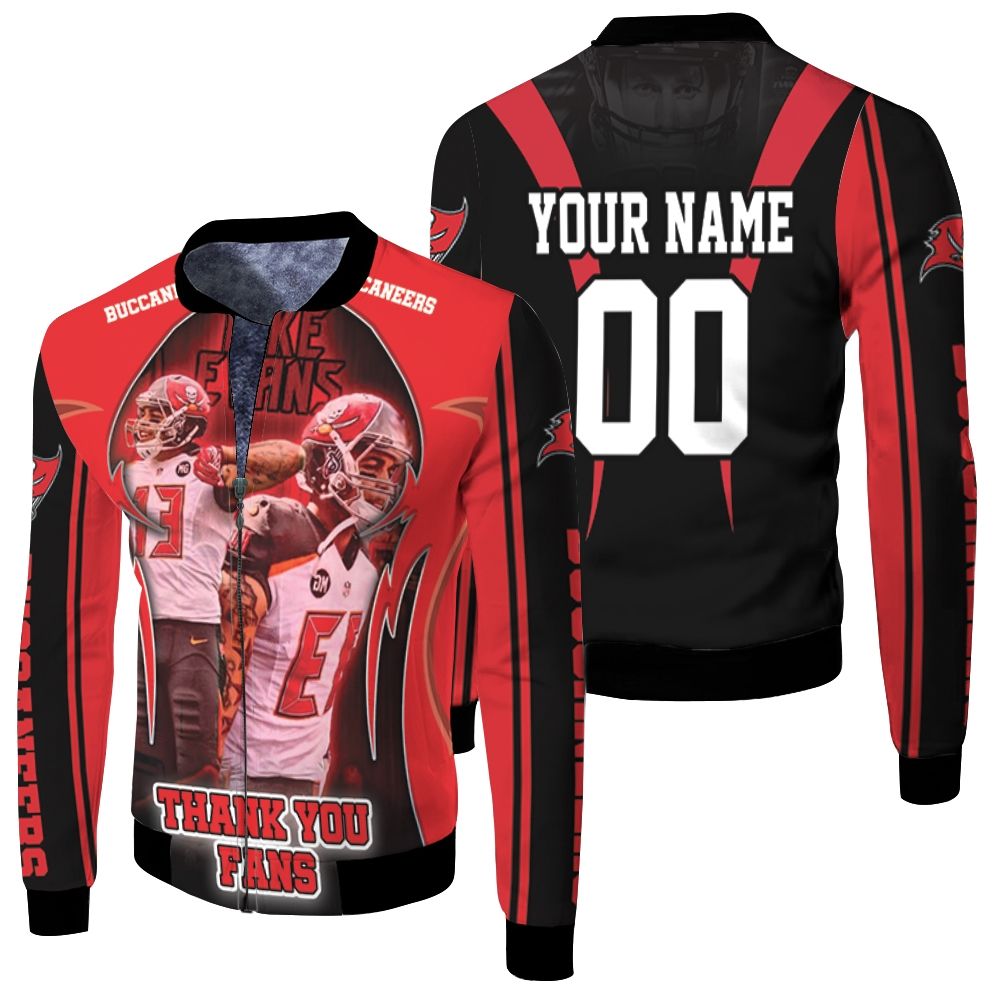 Tampa Bay Buccaneers Super Bowl Champions Mike Evans Thank You Fan Personalized Fleece Bomber Jacket