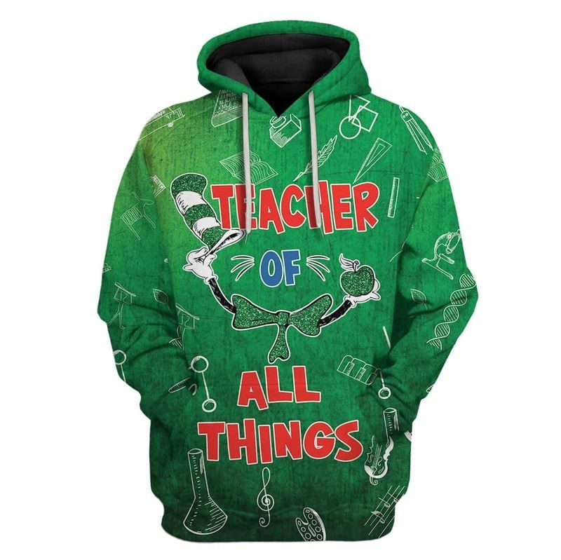 Teacher Of All Things St Patricks Day Over Print 3d Zip Hoodie