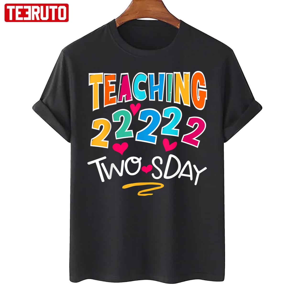 Teaching 2nd Grade On Twosday 22222 Colorful Unisex T-Shirt