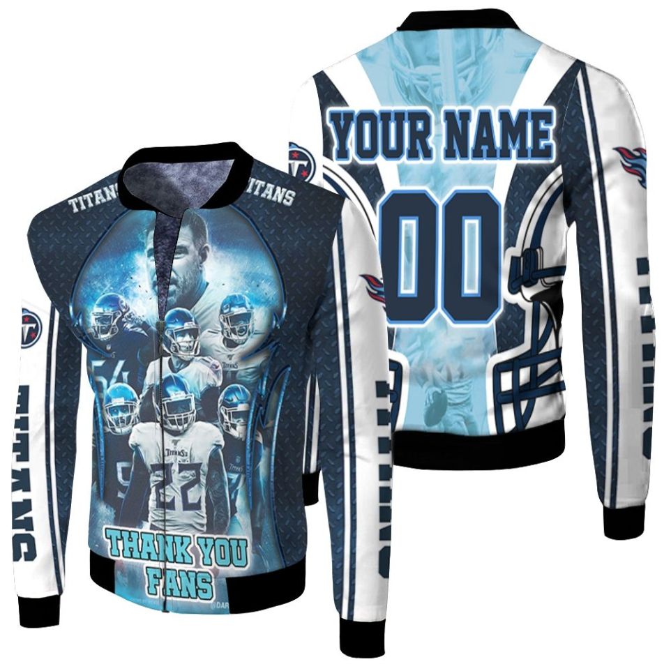 Team Tennessee Titans Thank You Fans Afc South Champions Super Bowl 2021 Personalized Fleece Bomber Jacket