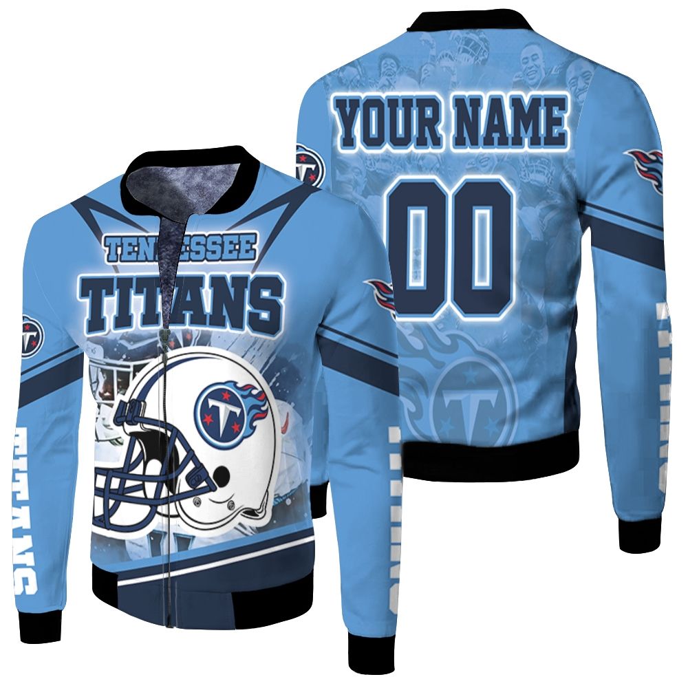 Tennessee Titans Helmet Afc South Champions Super Bowl 2021 Personalized Fleece Bomber Jacket