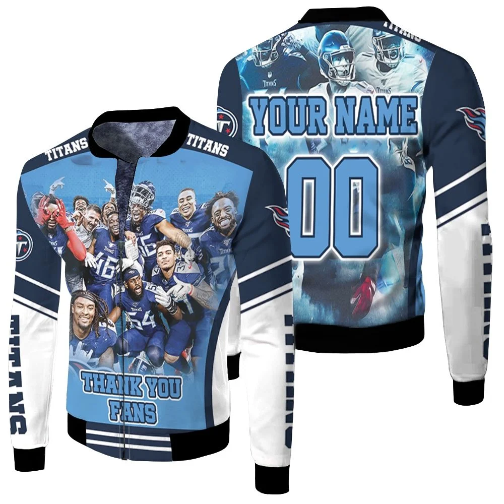 Tennessee Titans Super Bowl 2021 Afc South Division Thank You Fans Personalized Fleece Bomber Jacket