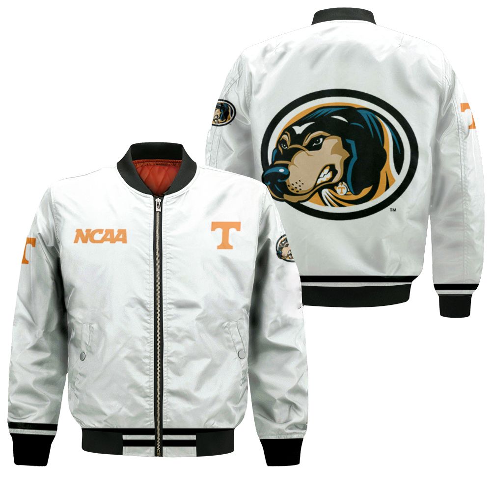 Tennessee Volunteers Ncaa Classic White With Mascot Logo Gift For Tennessee Volunteers Fans Bomber Jacket