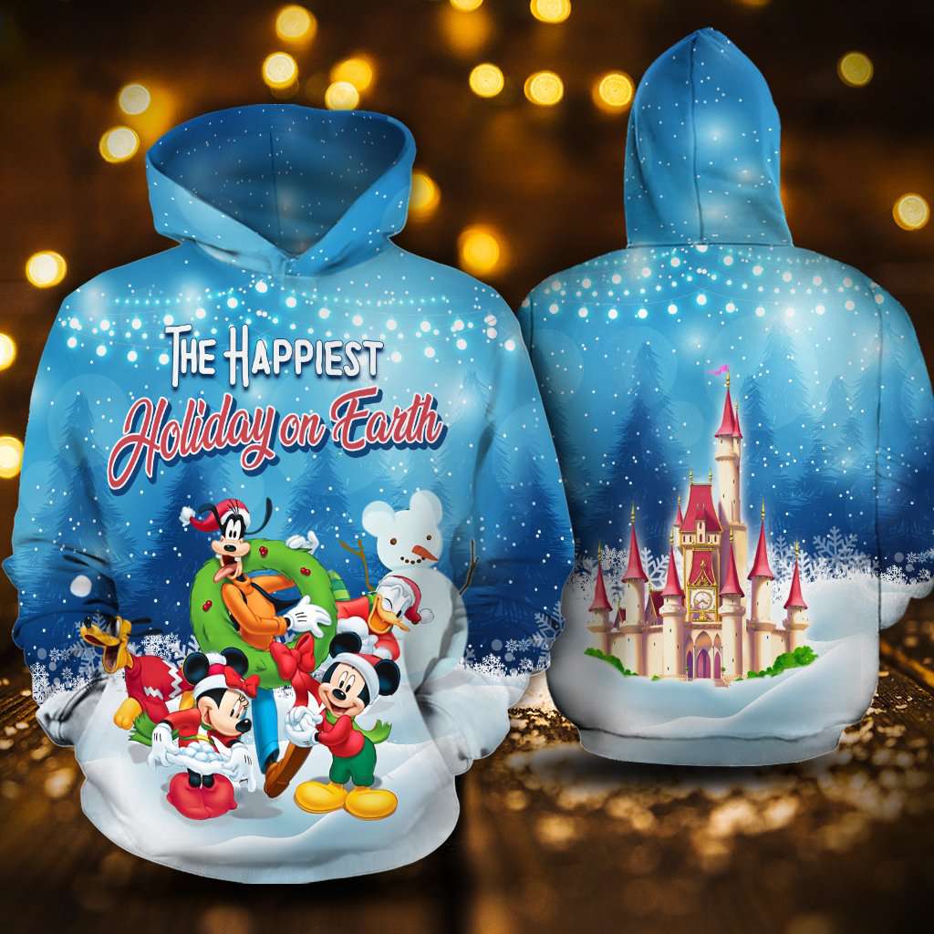 The Happiest Holiday On Earth Mickey And Friends 3D Printed Hoodie