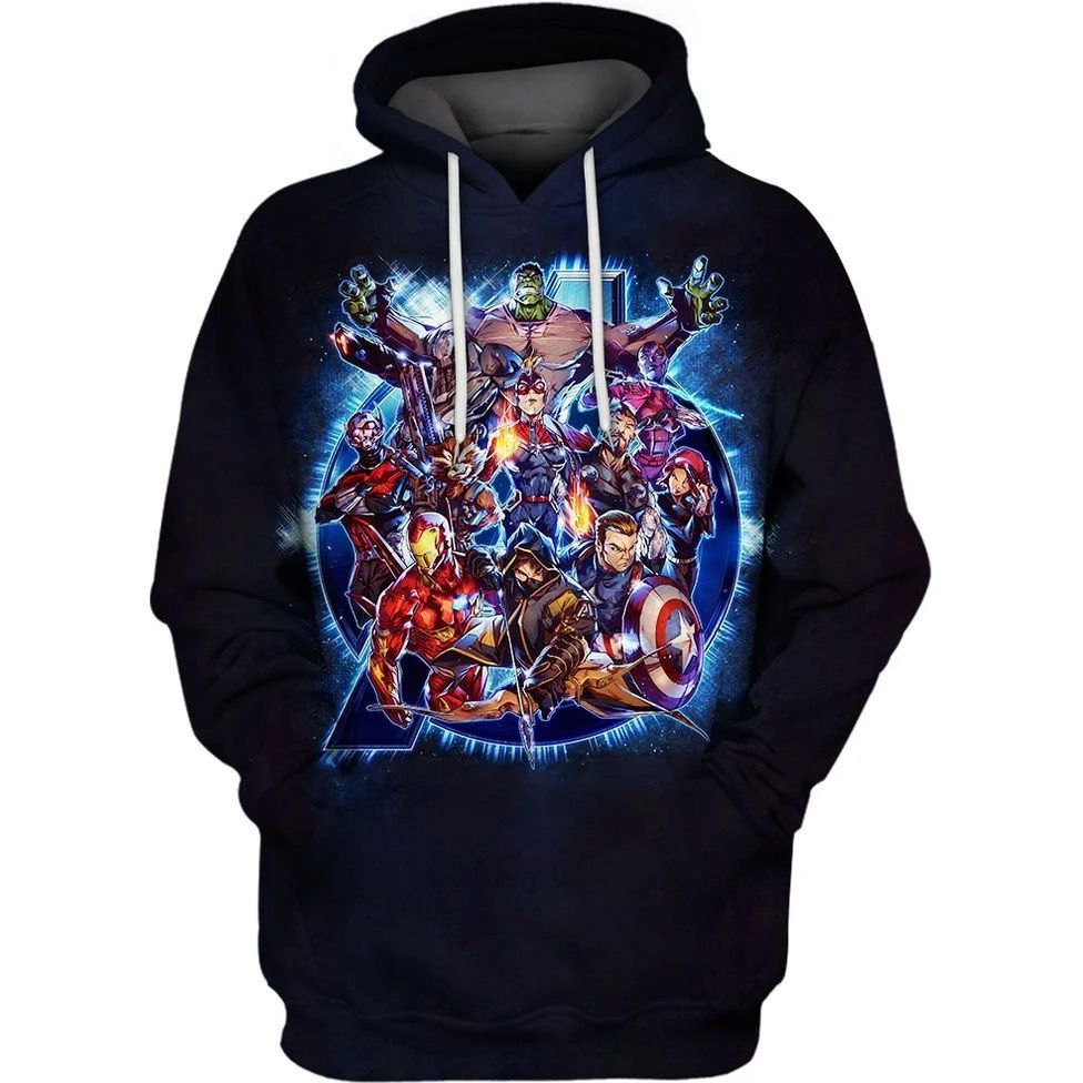 The Marvel Super Heroes Over Print 3d Zip Hoodie