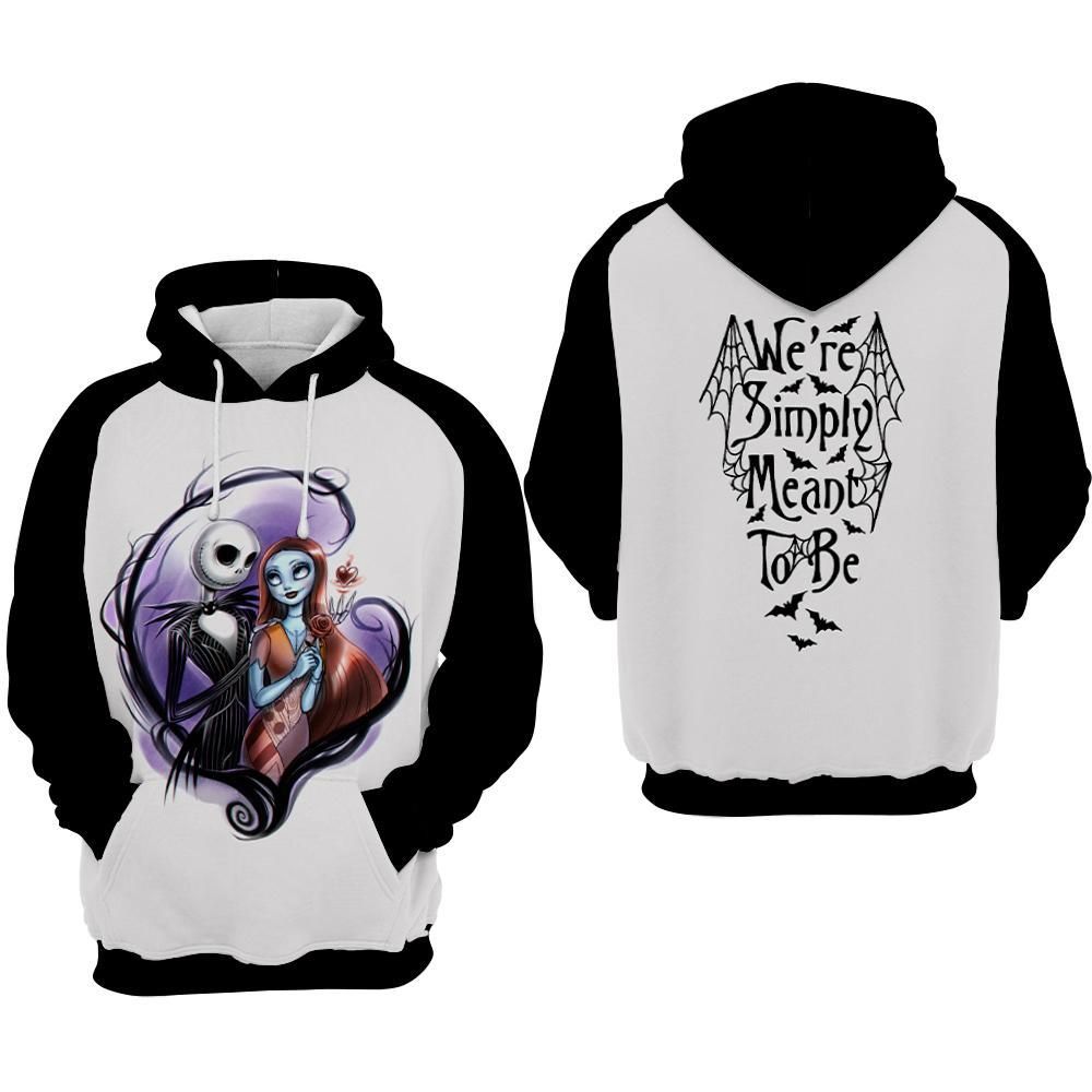 The Nightmare Before Christmas We Are Simply Meant To Be Over Print 3d Zip Hoodie