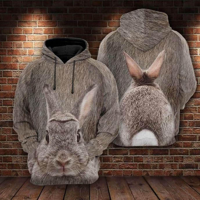 The Rabbit Grey 3d Hoodie