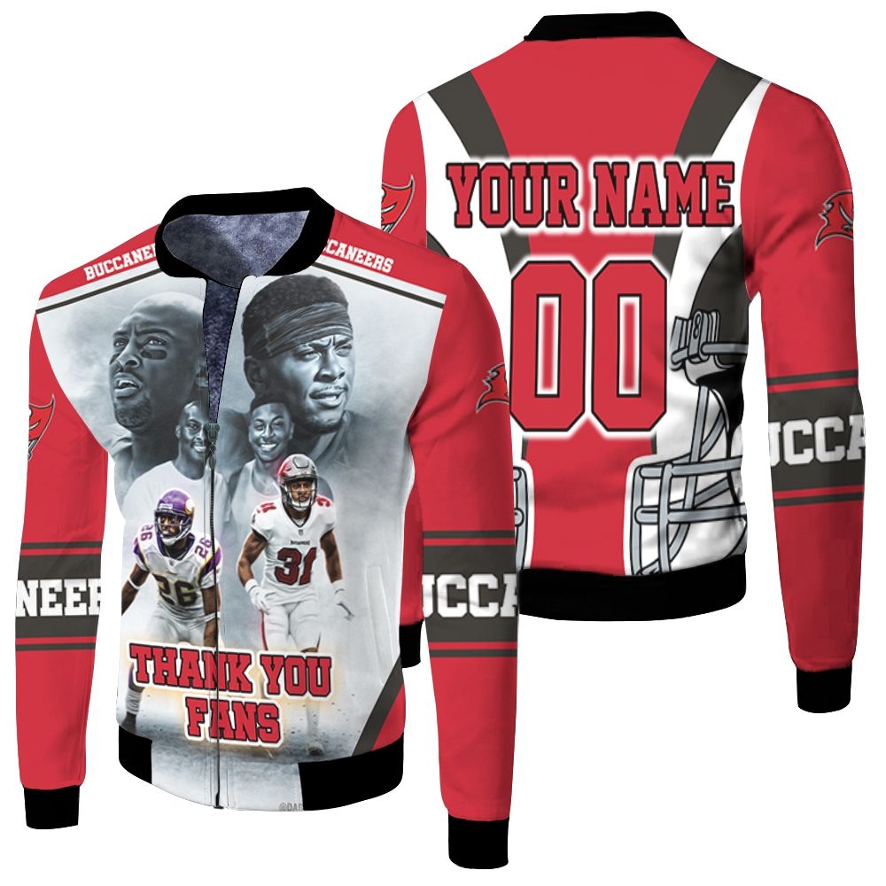 The Winfields Tampa Bay Buccaneers Antoine Winfield Jr 31 And Minnesota Vikings Antoine Winfield Sr 26 For Fans Personalized Fleece Bomber Jacket