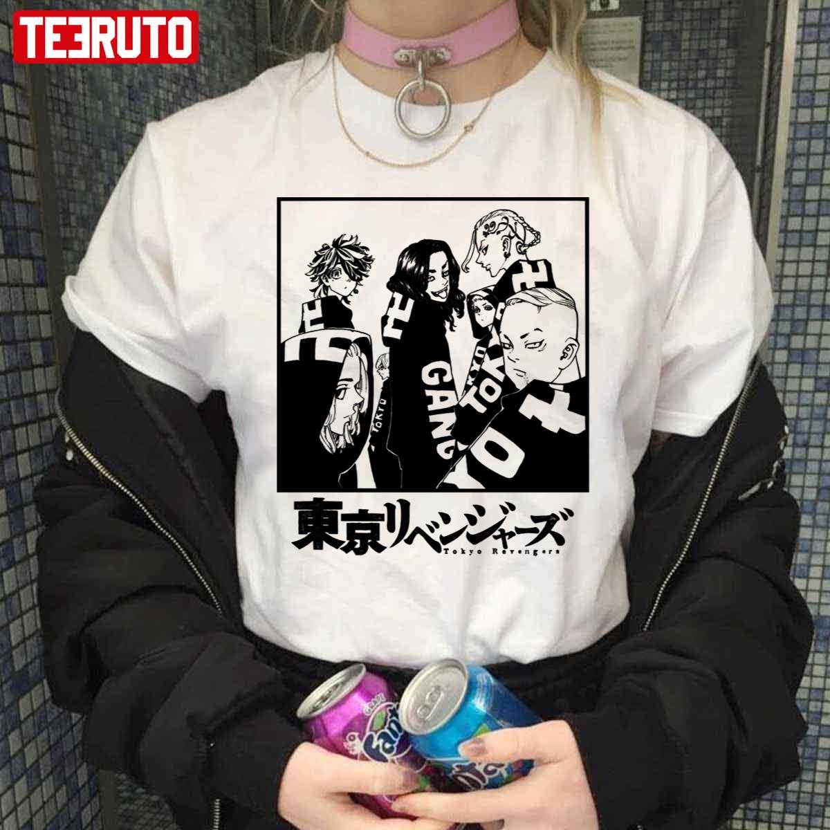 Tokyo Revengers Characters Ribenjazu Mikey Manjiro Sano Kazutora Hanemiya Keisuke Baji Unisex T-Shirt