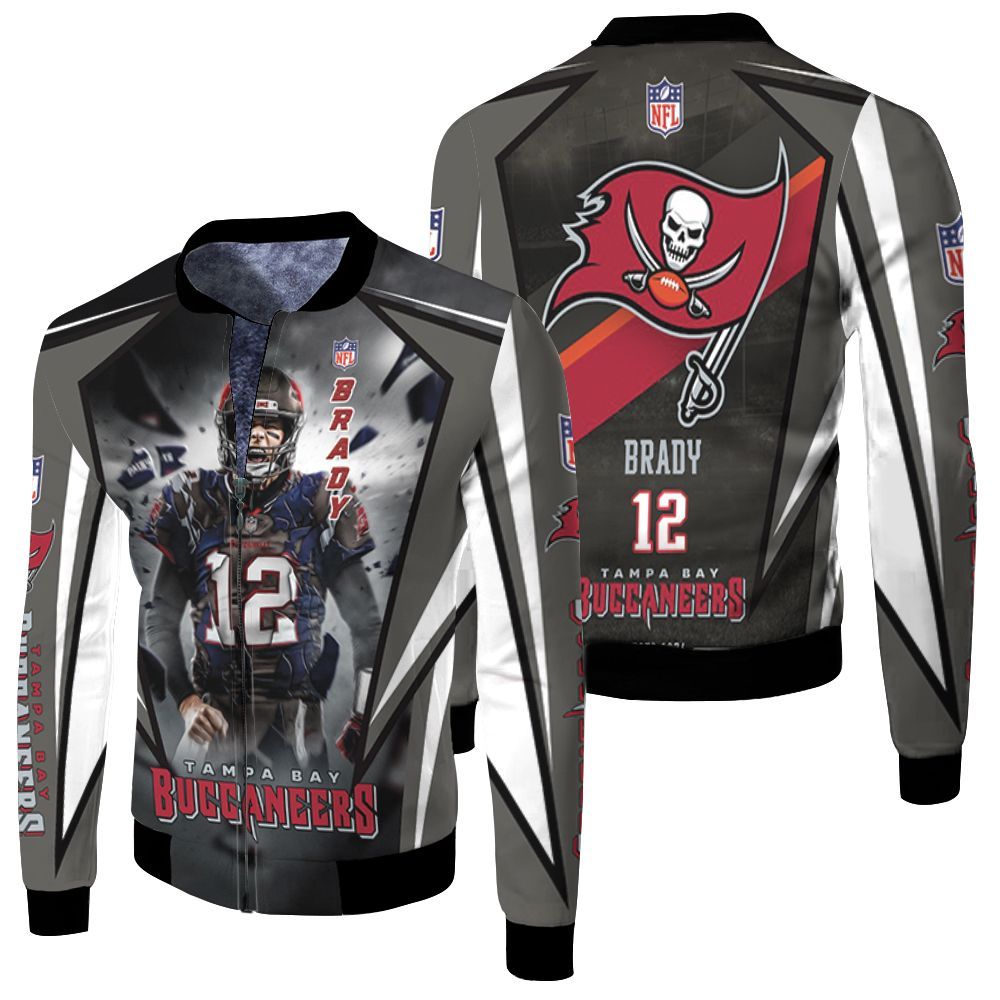 Tom Brady 12 Tampa Bay Buccaneers Nfc South Division Champions Super Bowl 2021 Fleece Bomber Jacket