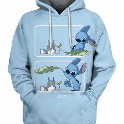 Totoro And Stitch 3d Zip Hoodie