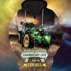 Tractor Wouldnt Change My Life I Am A Farmer 3d Zip Hoodie