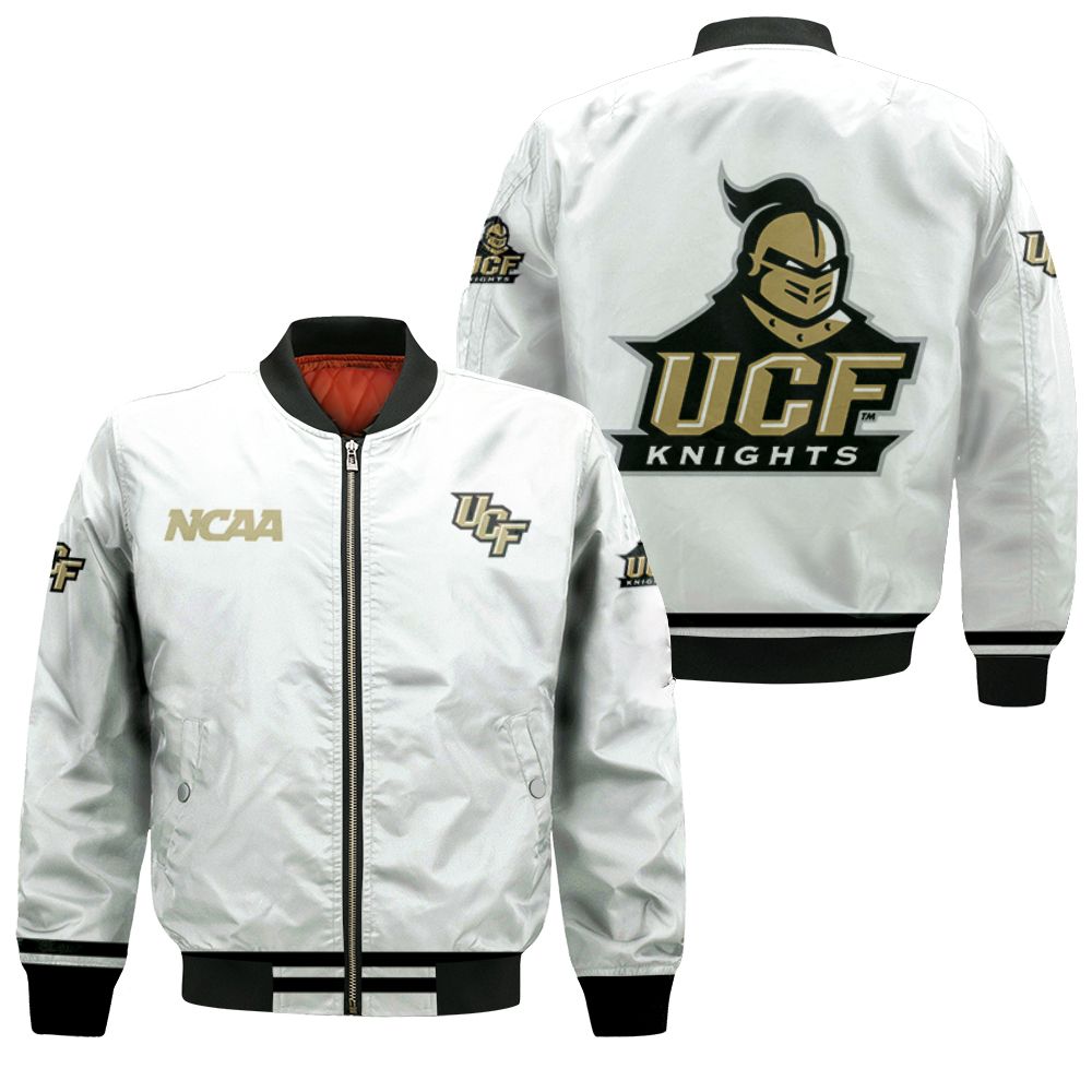 Ucf Knights Ncaa Classic White With Mascot Logo Gift For Ucf Knights Fans Bomber Jacket