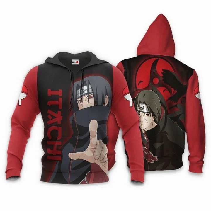 Uchiha Itachi Sharingan Eyes Anime Manga 3d Zip Hoodie