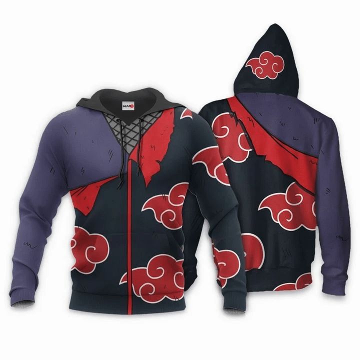 Uchiha Sasuke Akatsuki Anime Manga 3d Zip Hoodie