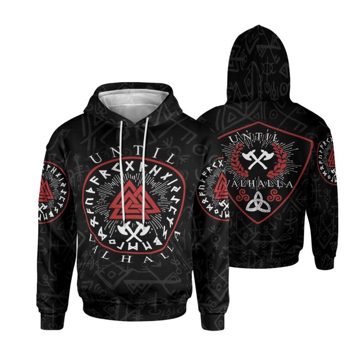 Until Valhalla Black Viking 3d Hoodie