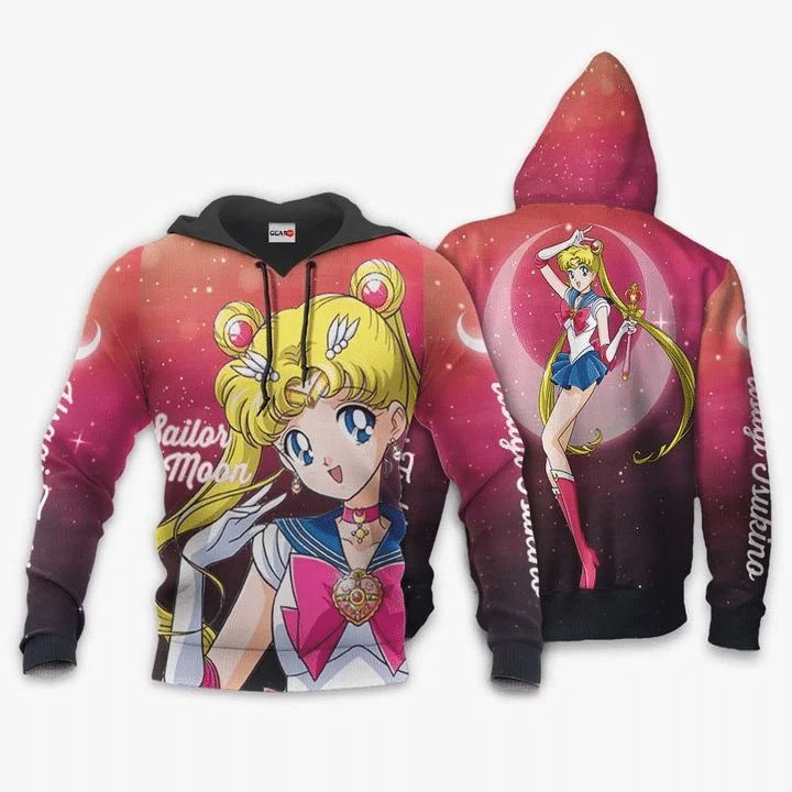 Usagi Tsukino Anime Manga Sailor Moon 3d T Shirt Zip Bomber Hoodie