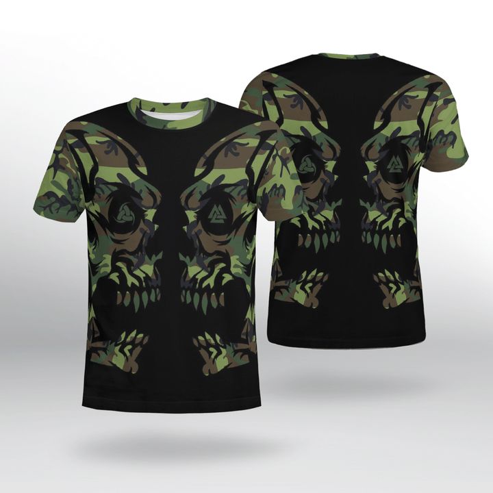 Viking Camo Art 3d T Shirt Zip Hoodie