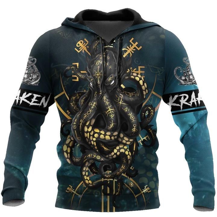 Viking Octopus 3d Hoodie