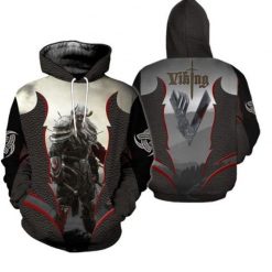 Viking Warrior Over Print 3d Zip 3 Hoodie