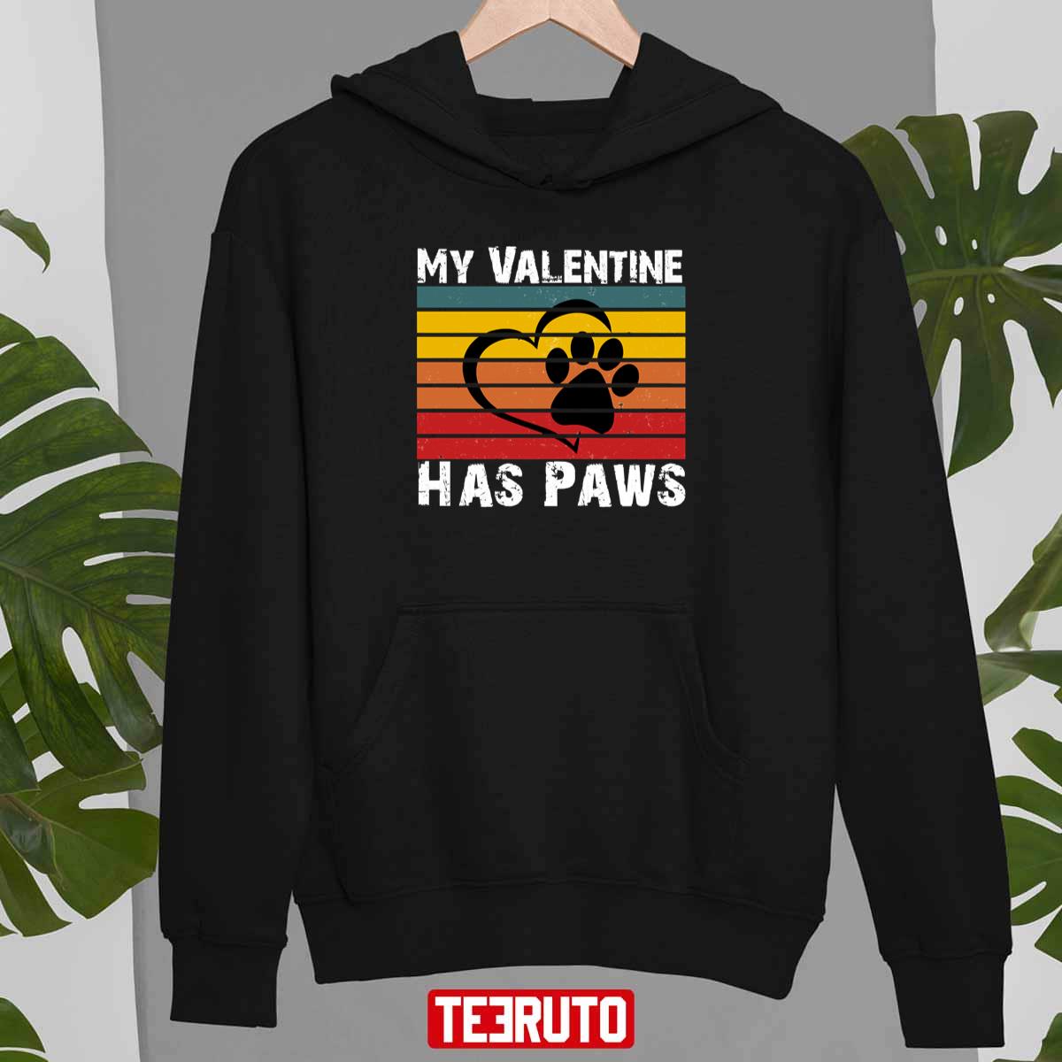 Vintage My Valentine Has Paws Unisex Sweatshirt