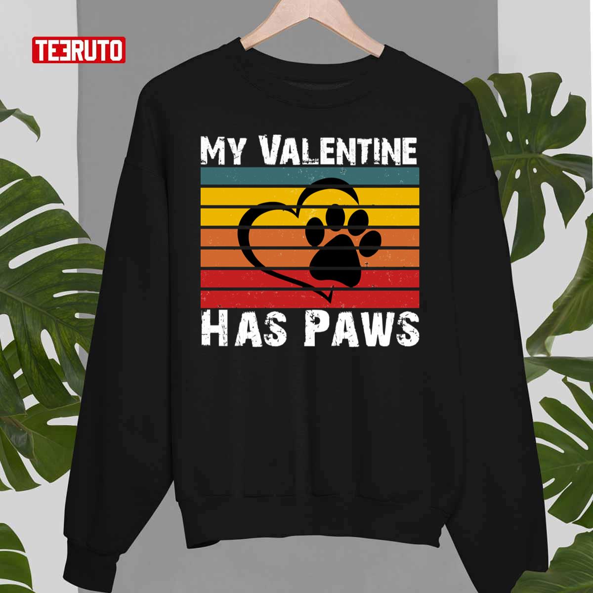 Vintage My Valentine Has Paws Unisex Sweatshirt