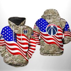 Washington Wizards NBA US Flag Camo Veteran Team 3D Printed Hoodie