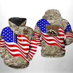 Western Michigan Broncos NCAA US Flag Camo Veteran 3D Printed Hoodie