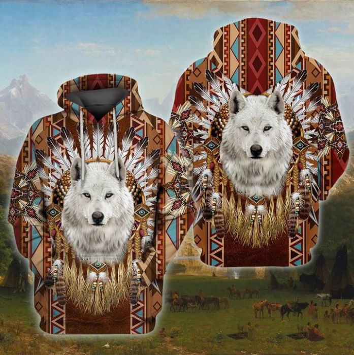 Wolf Native 3d Hoodie