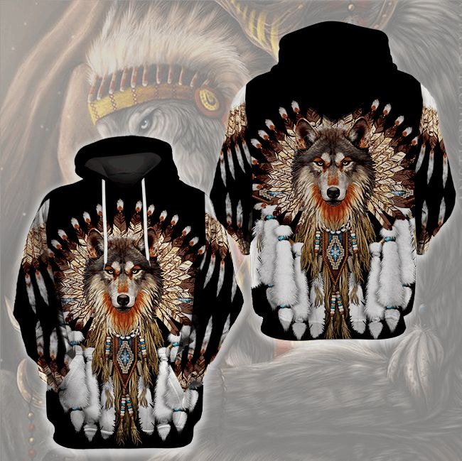 Wolf Native Dream Catcher 3d Zip Hoodie