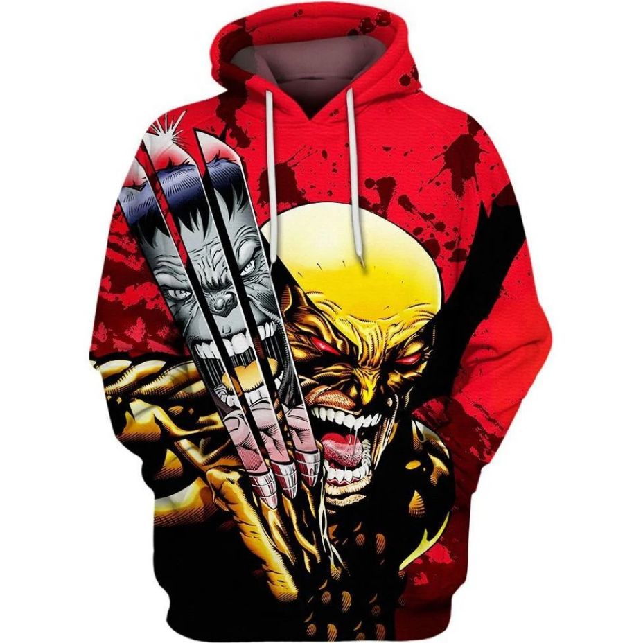 Wolverine Claw Reflections Over Print 3d Zip 1 Hoodie