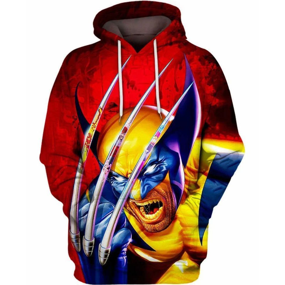 Wolverine Claw Reflections Over Print 3d Zip 2 Hoodie
