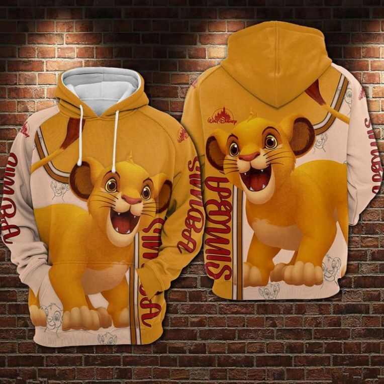 Young Simba – The Lion King Over Print 3d Zip Hoodie