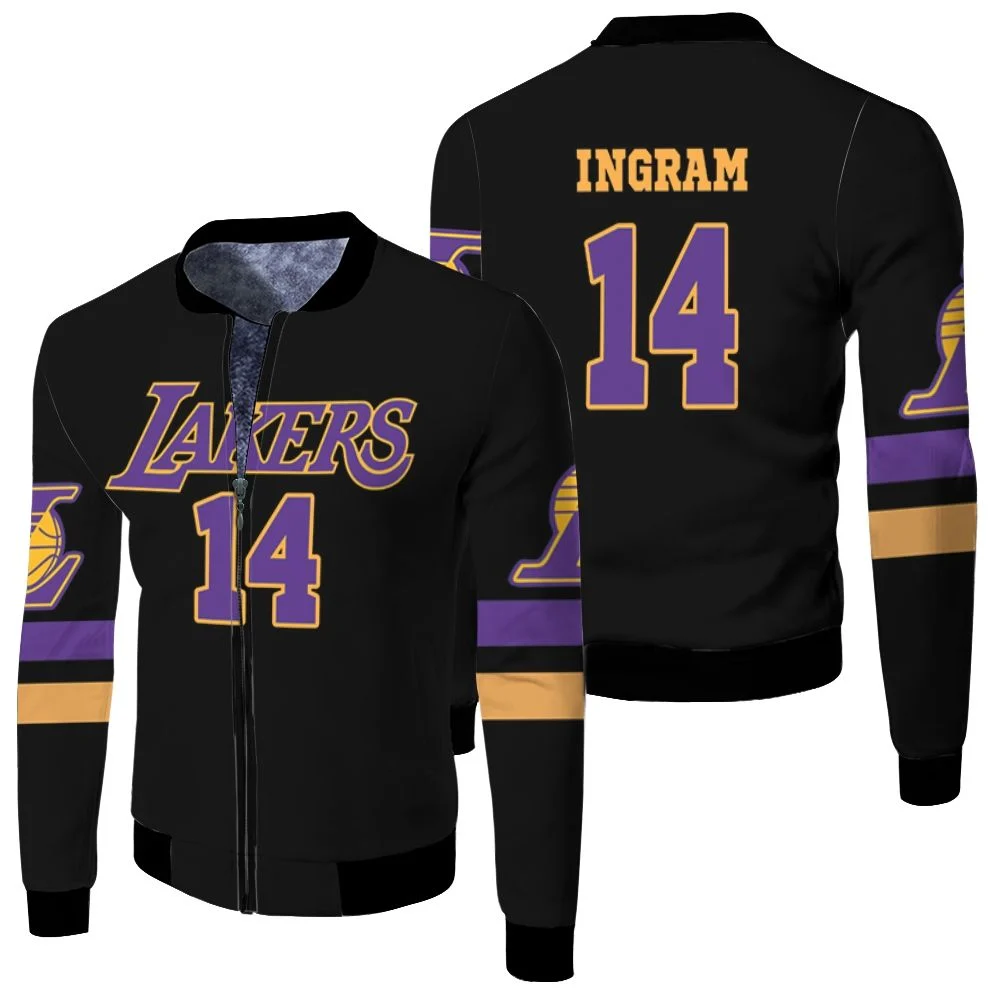 14 Brandon Ingram Lakers Jersey Inspired Style Fleece Bomber Jacket