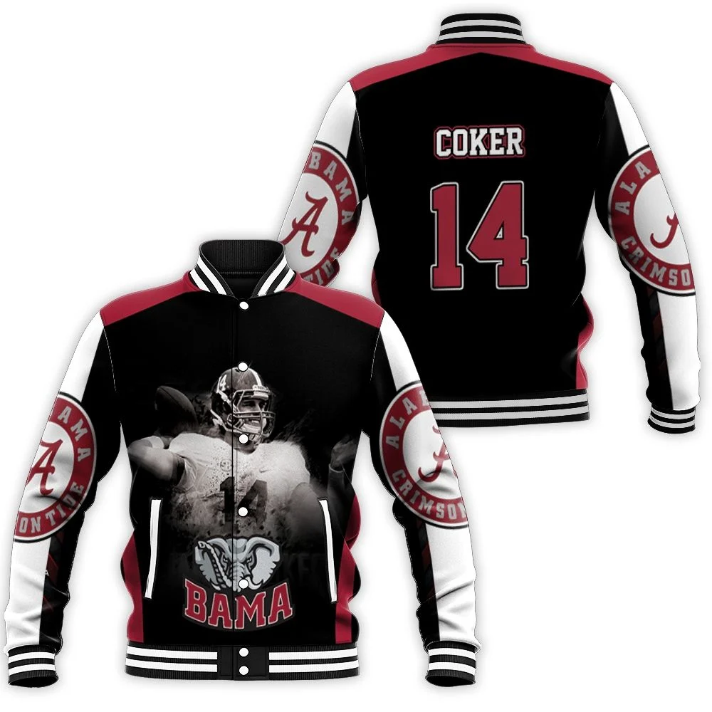 14 Jake Coker – Alabama Crimson Tide Baseball Jacket