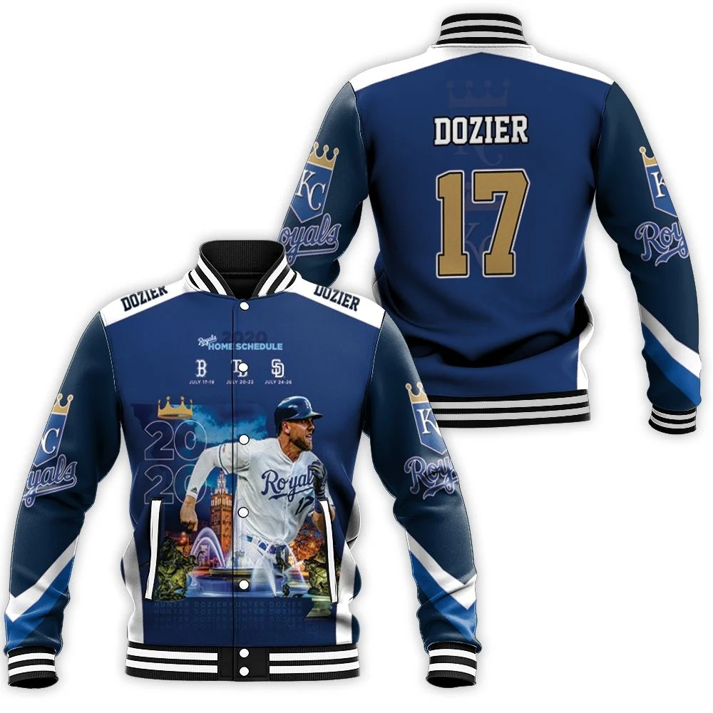 17 Hunter Dozier Kansas City Royals 2021 Baseball Jacket