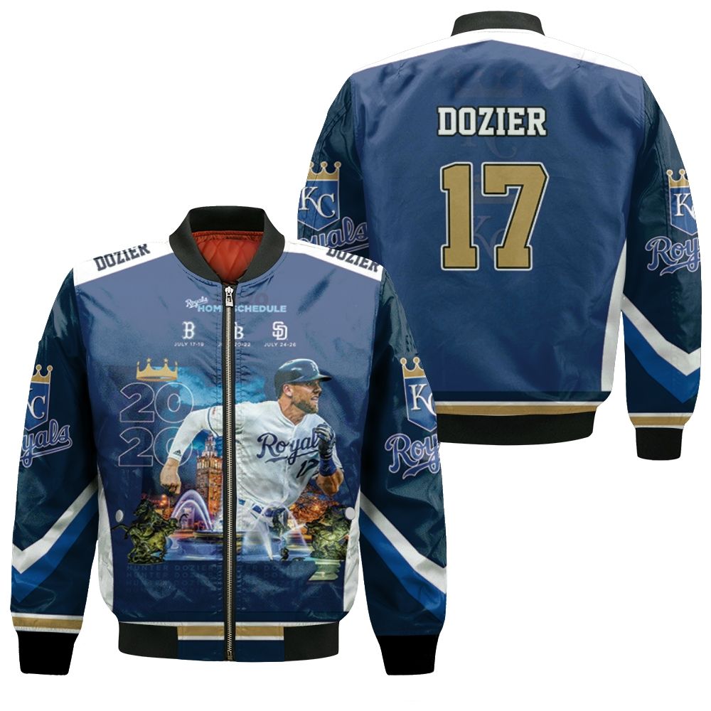 17 Hunter Dozier Kansas City Royals 2021 Bomber Jacket