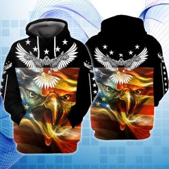 4th Of July Independence Day American Eagle 7 3d Zip Hoodie